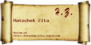 Hatschek Zita névjegykártya